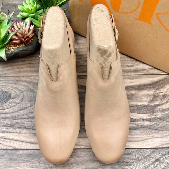 NIB Korks Kork Ease Rayleigh Slingback Block Heel Clogs Mules Cream Leather - Picture 3 of 16